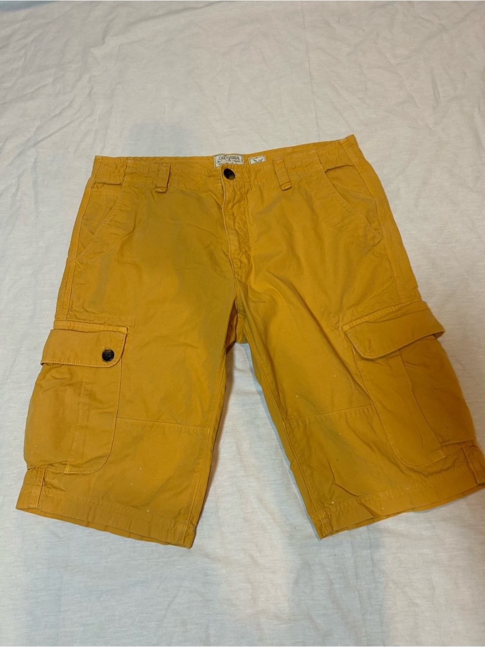 Chevignon Men's Mustard Cargo Shorts with Utility Pockets SZ 34